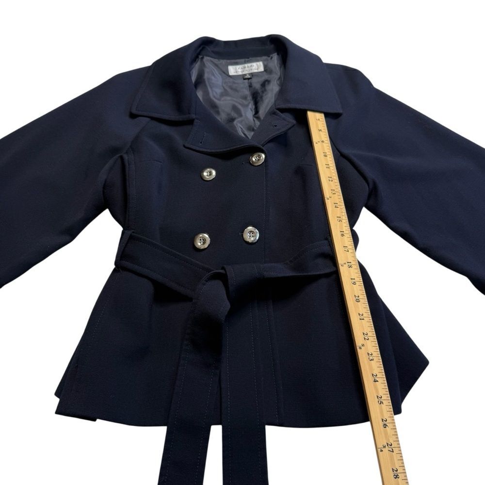 Tahari Blue Double Breasted Belted Lined Jacket Sz 16 - Picture 9 of 13